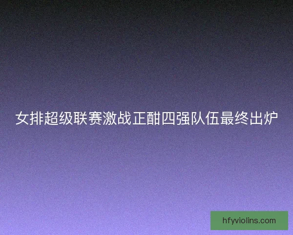 女排超级联赛激战正酣四强队伍最终出炉 女排超级联赛激战正酣四强队伍最终出炉