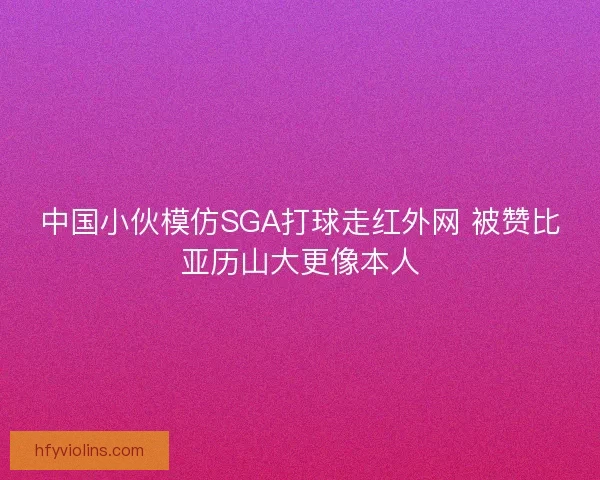 中国小伙模仿SGA打球走红外网 被赞比亚历山大更像本人